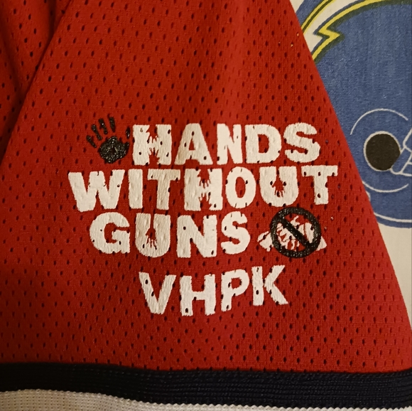 Vintage Youth Kids 12T Boston Red Sox Hands Without Guns MLB Baseball Jersey - Picture 3 of 3